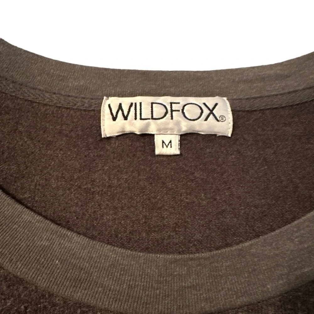 Wildfox Women's Outlaw Feather & Longhorn Oversized Pullover Sweater Size M Gray